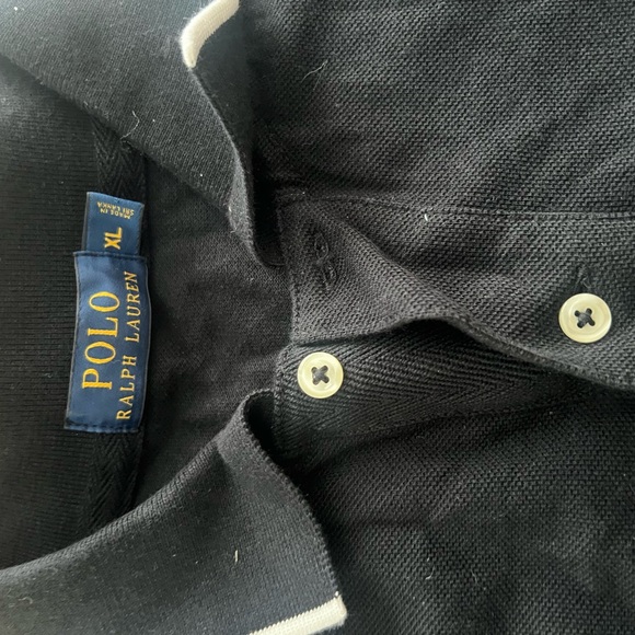 Polo by Ralph Lauren Black Polo Shirt with White Logo - Picture 4 of 4